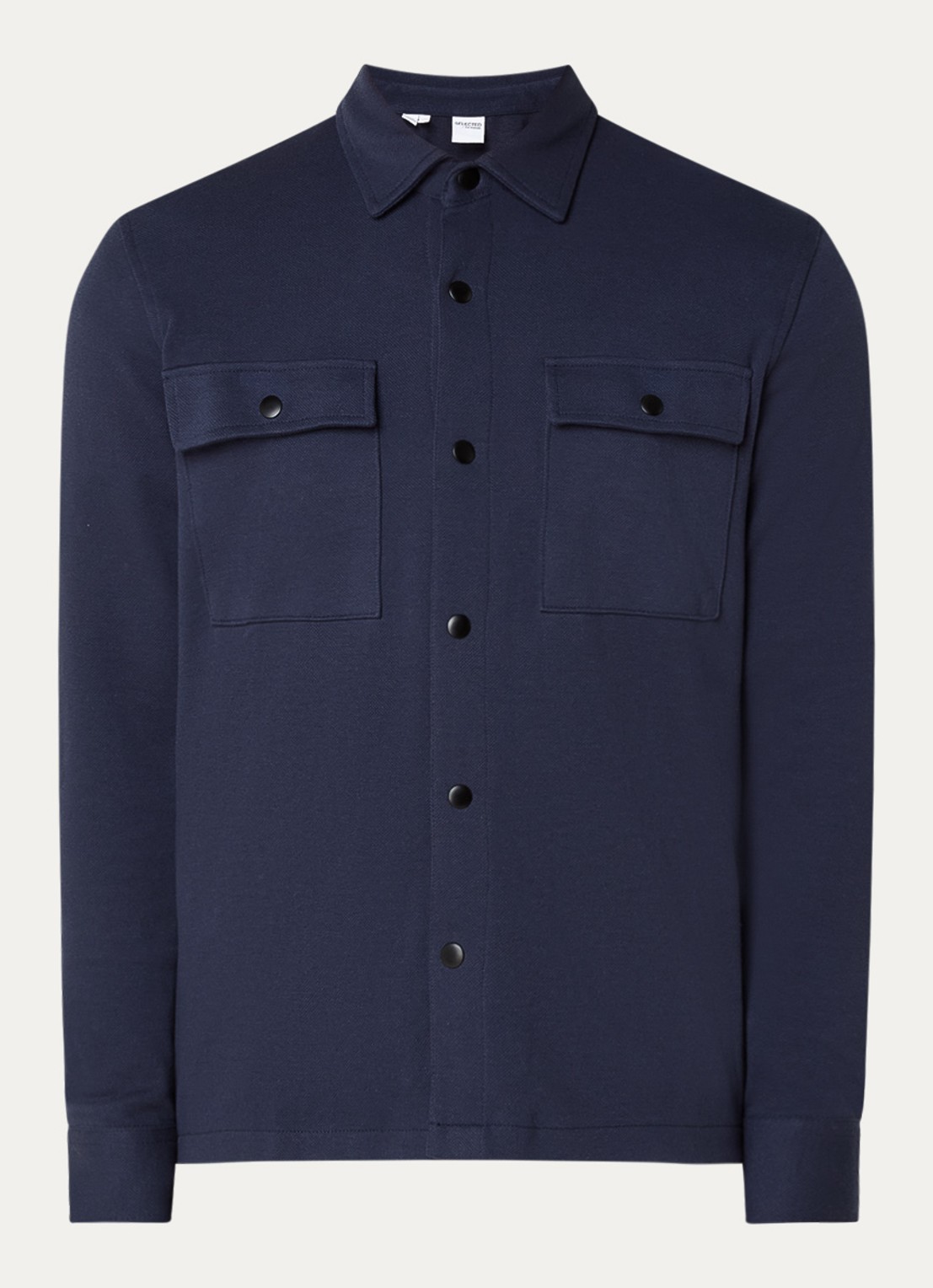 Selected Jackie overshirt in  katoenblend - voorkant donkerblauw