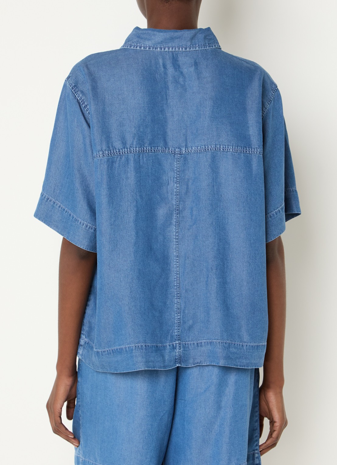 Selected Janna tuniek met polokraag - achterkant blauw