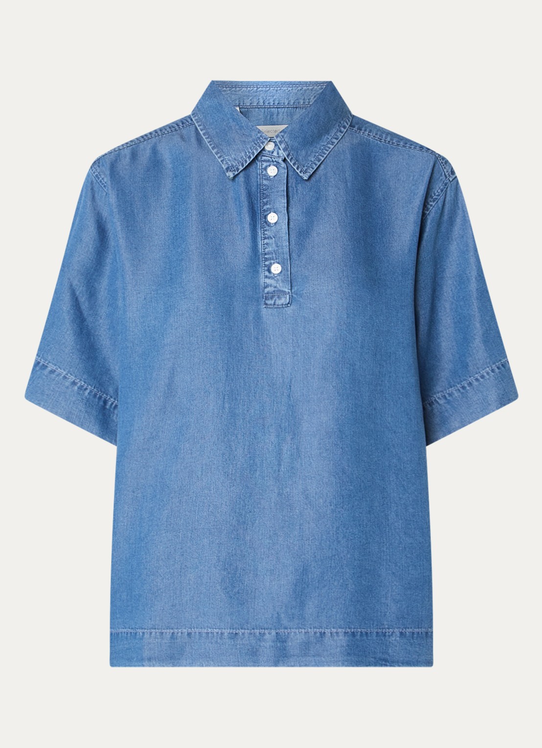 Selected Janna tuniek met polokraag - voorkant 2 blauw