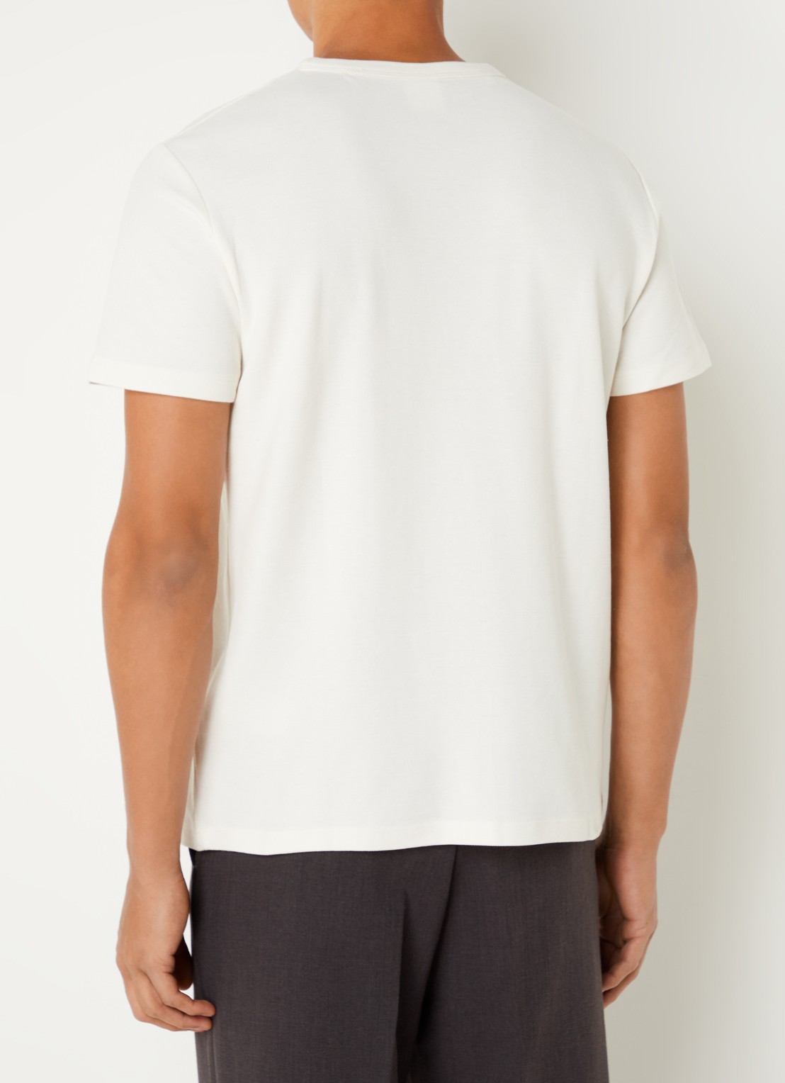 Selected Joseph t-shirt van  piqué katoen - achterkant gebroken wit