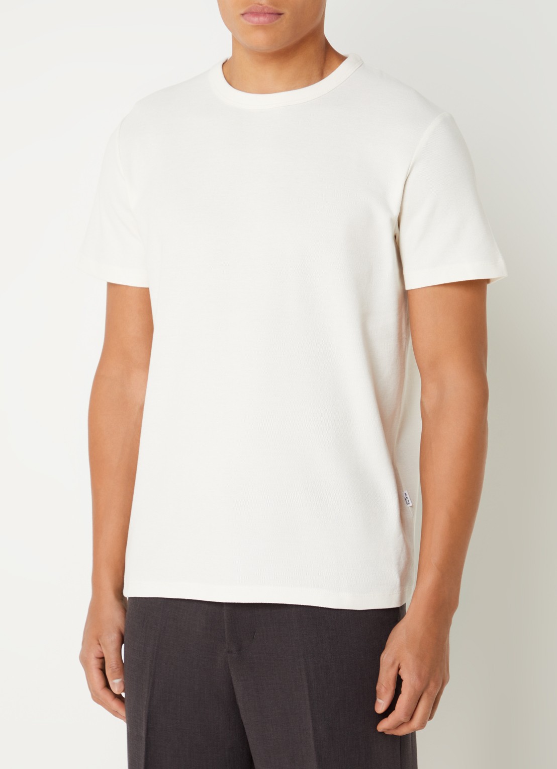Selected Joseph t-shirt van  piqué katoen - detail 2 gebroken wit