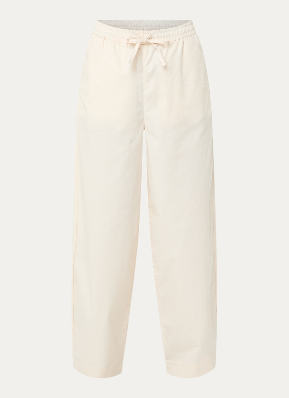 Selected Juma high waist straight fit broek in  katoenblend - voorkant 3 creme