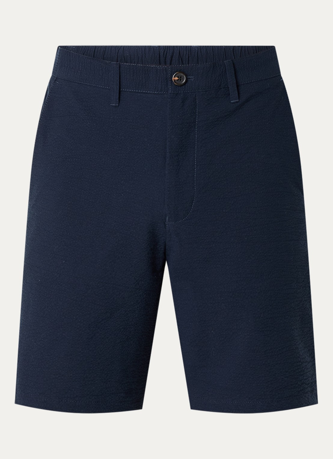 Selected Karl straight fit korte broek met steekzakken - voorkant 2 donkerblauw