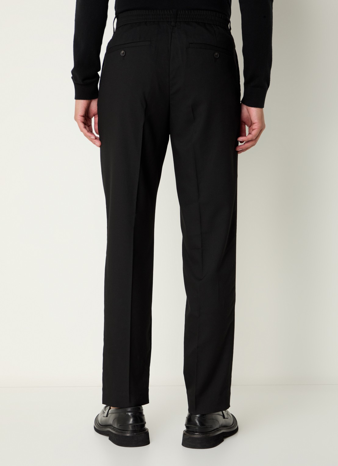 Selected Leroy tapered fit pantalon met steekzakken - achterkant 3 zwart