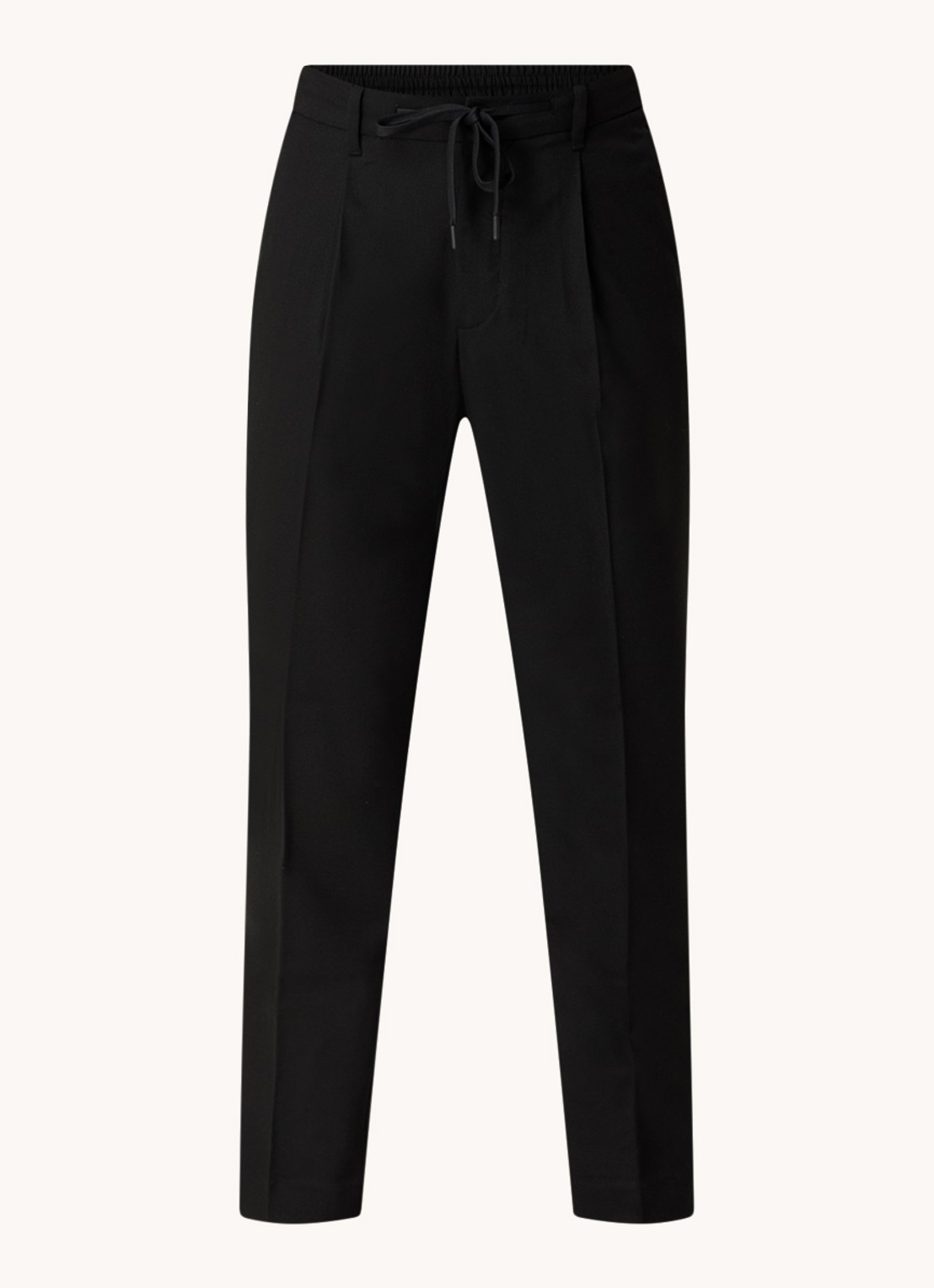 Selected Leroy tapered fit pantalon met steekzakken - voorkant 4 zwart
