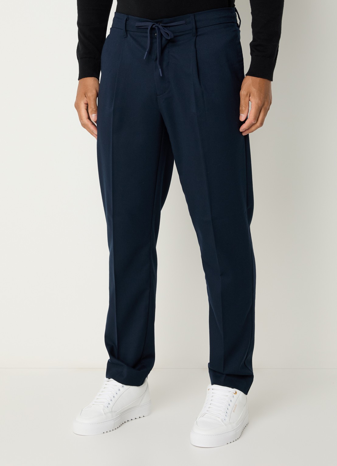 Selected Leroy tapered fit pantalon met steekzakken - detail 2 donkerblauw