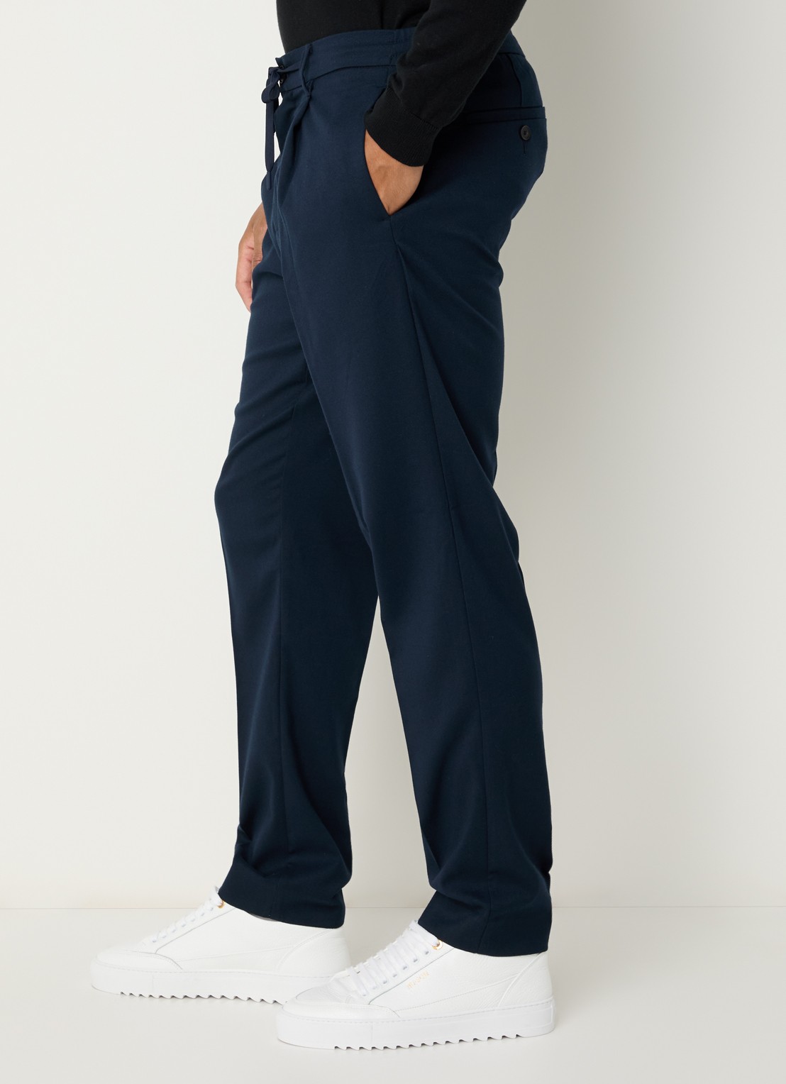 Selected Leroy tapered fit pantalon met steekzakken - detail 3 donkerblauw