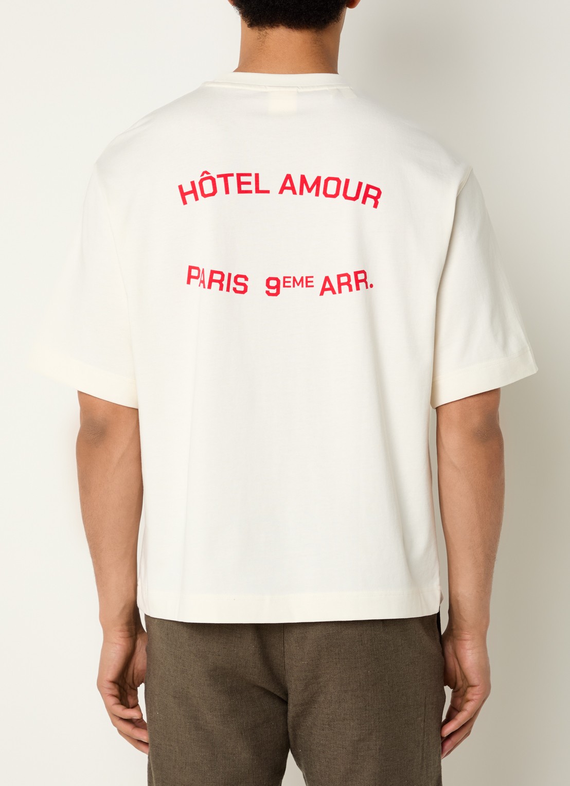 Selected Liam T-shirt met front- en backprint - detail 4 creme