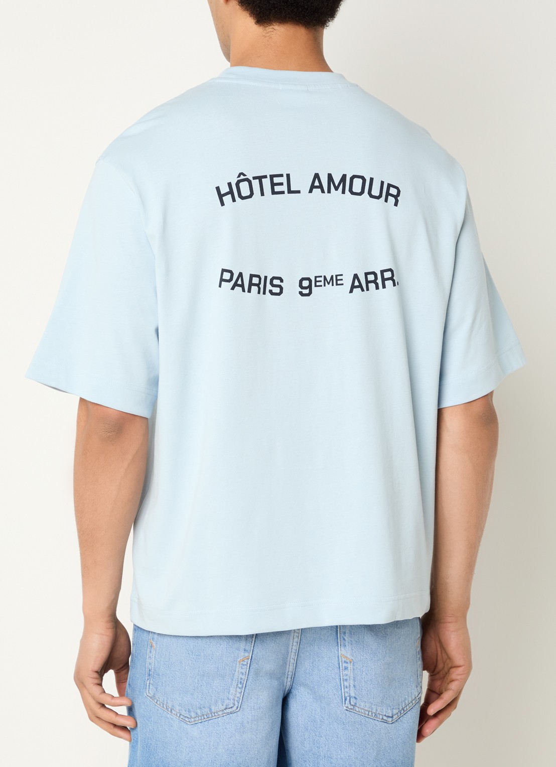 Selected Liam T-shirt met front- en backprint - detail 2 lichtblauw