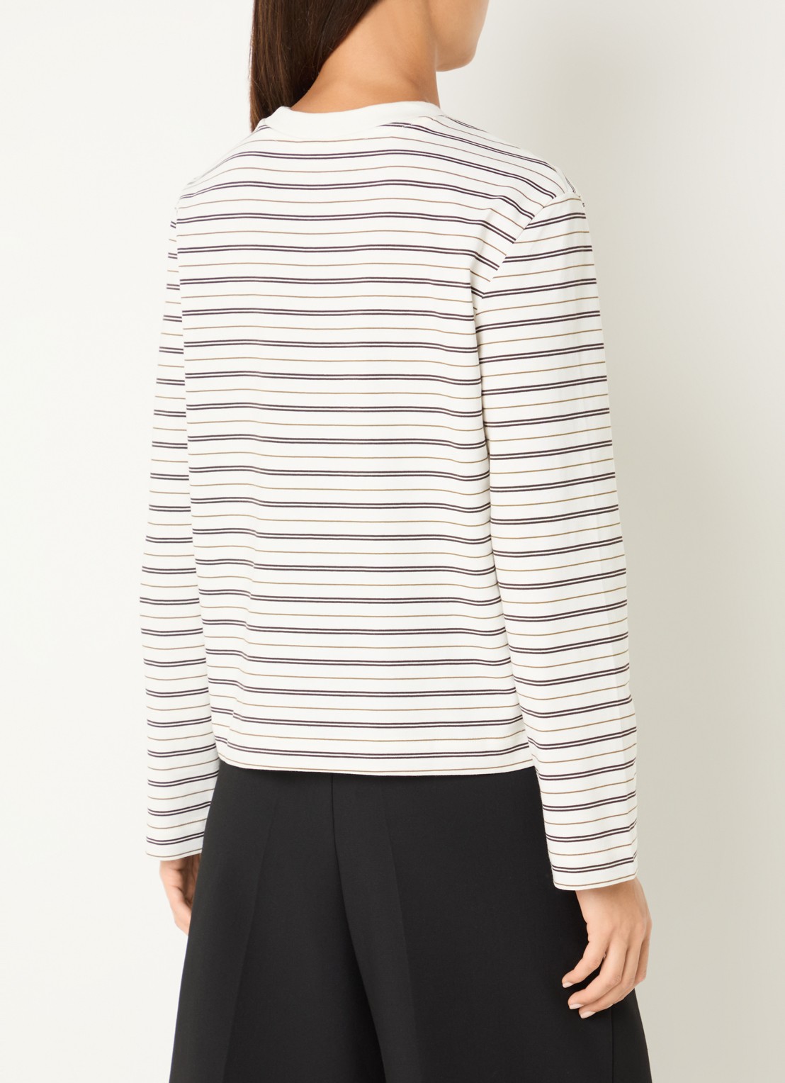 Selected Longsleeve met streepprint - achterkant 3 gebroken wit