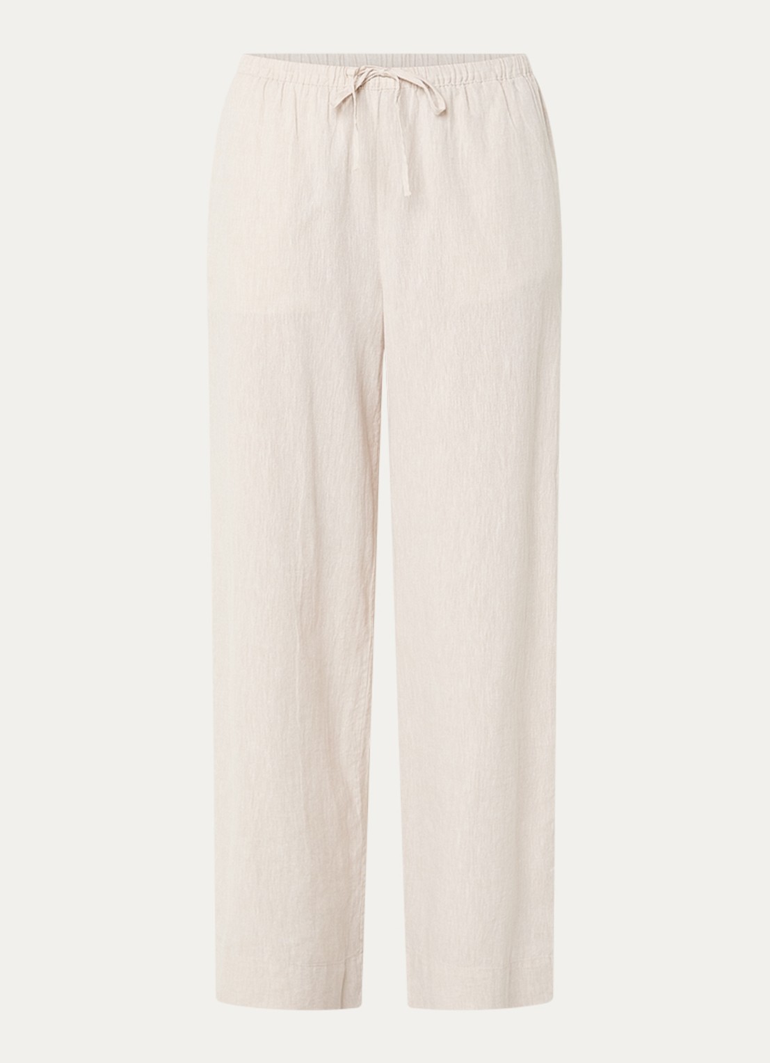 Selected Luisa mid waist loose fit broek in linnenblend met steekzakken - voorkant 2 creme