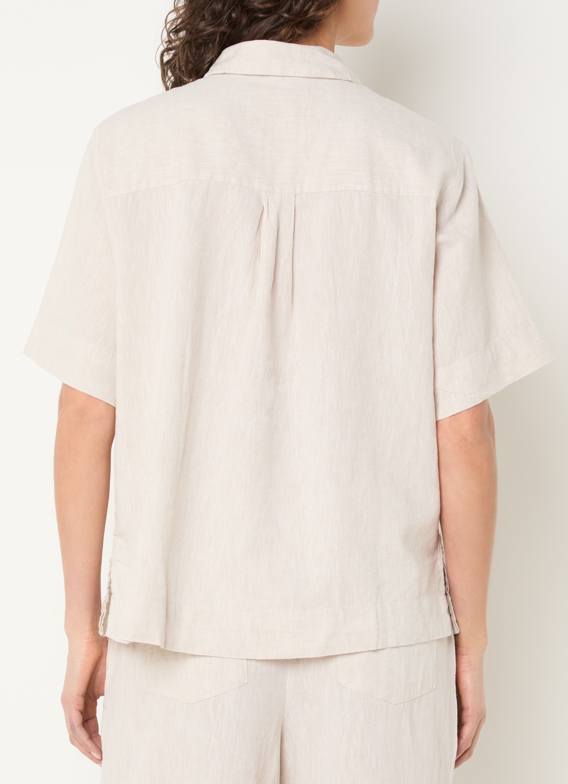 Selected Luisa polo in linnenblend - achterkant beige