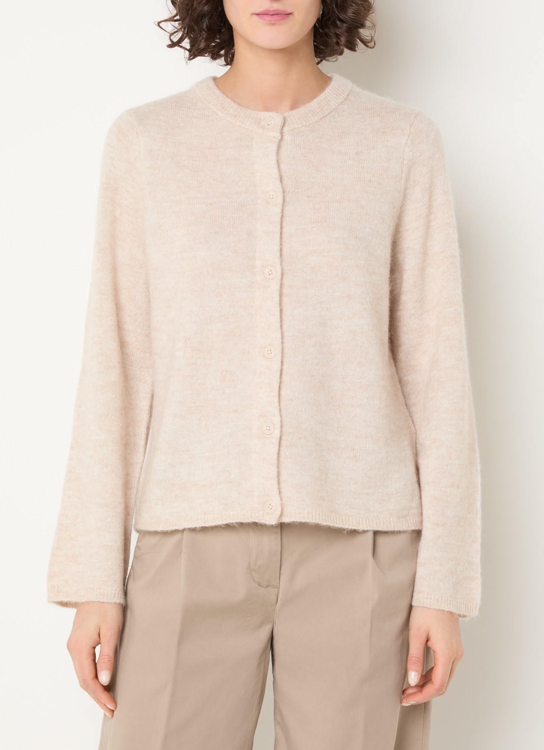 Selected Lulu fijngebreid vest in alpaca wolblend  - detail 2 beige
