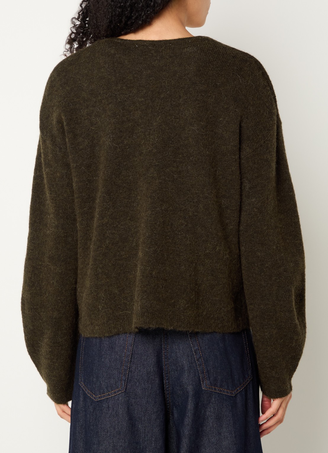 Selected Lulu fijngebreid vest in wolblend - achterkant 2 brons