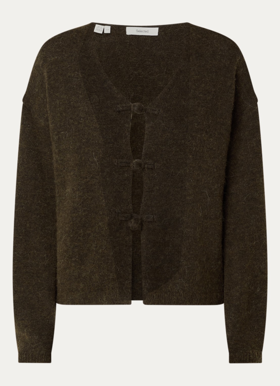 Selected Lulu fijngebreid vest in wolblend - voorkant 3 brons