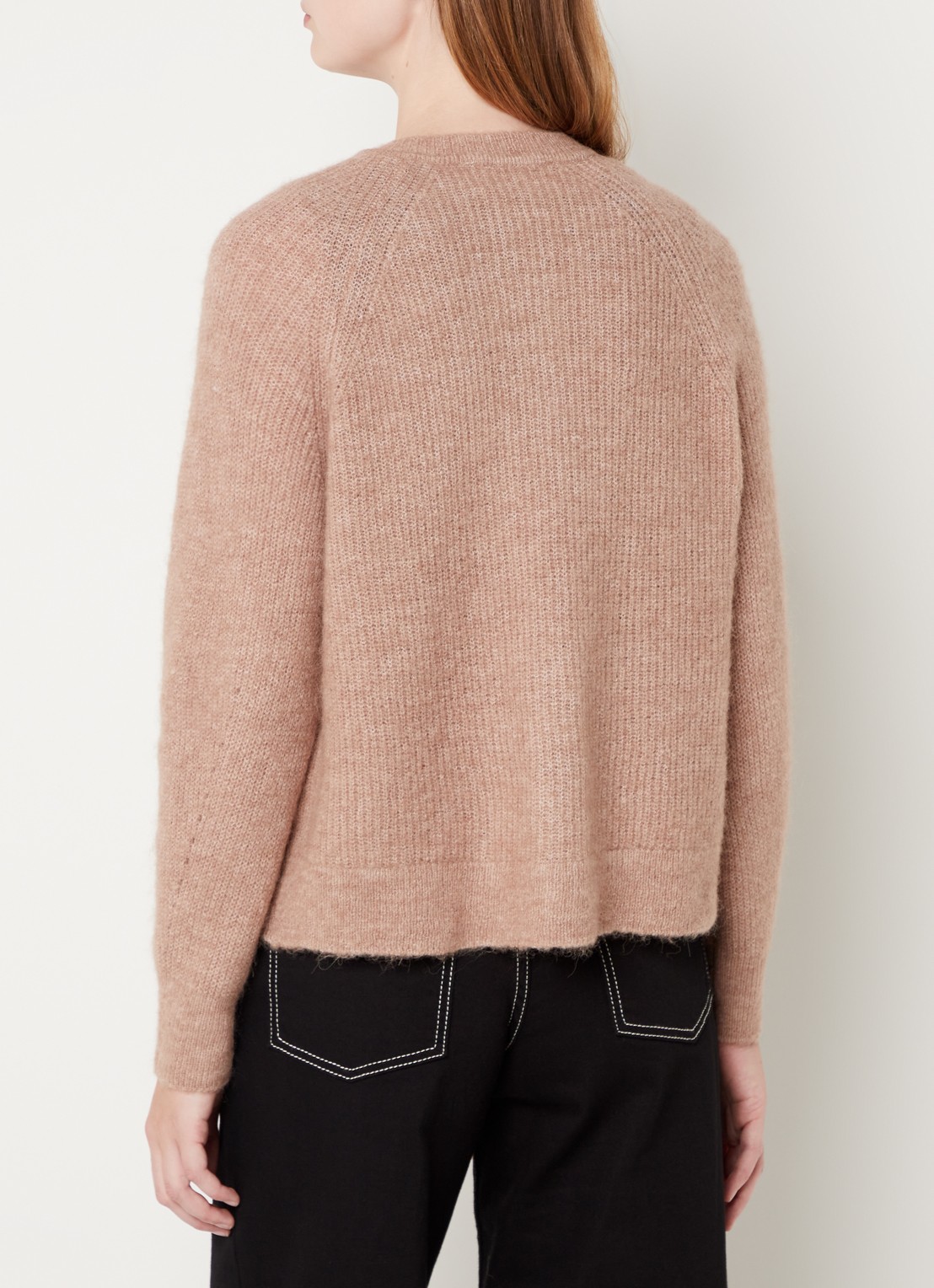 Selected Lulu fijngebreid vest in wolblend - achterkant 3 bruin