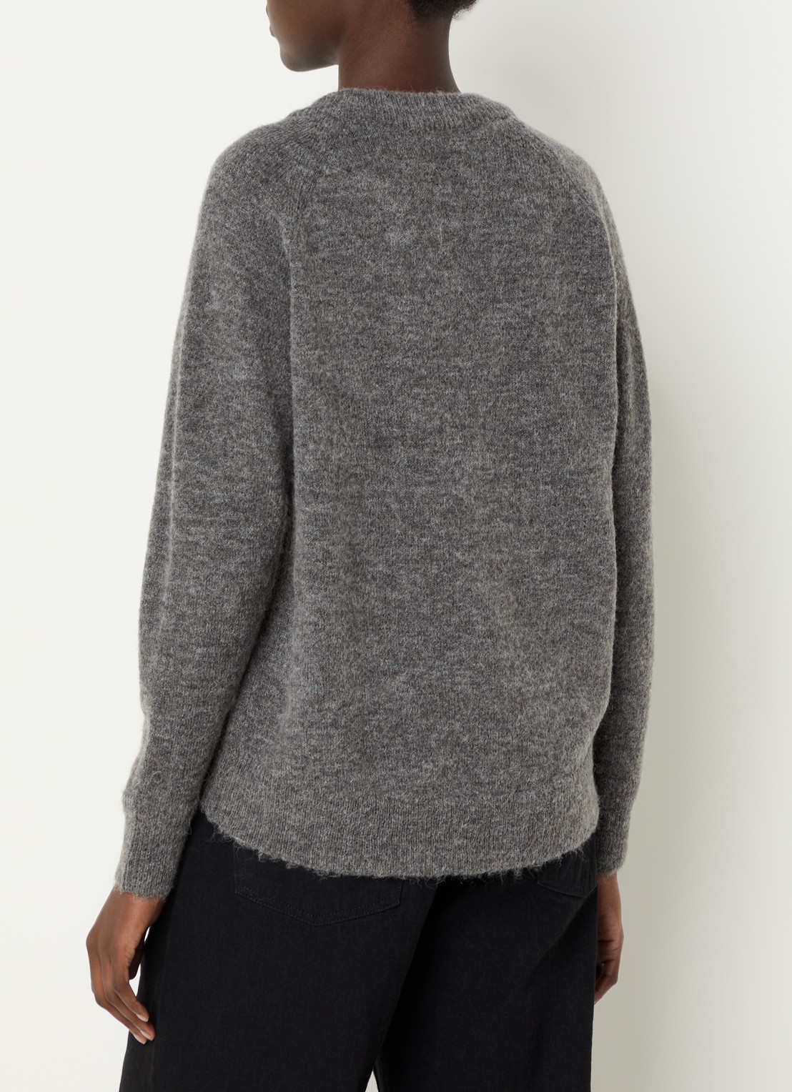 Selected Lulu fijngebreide pullover in wolblend - achterkant 4 grijs