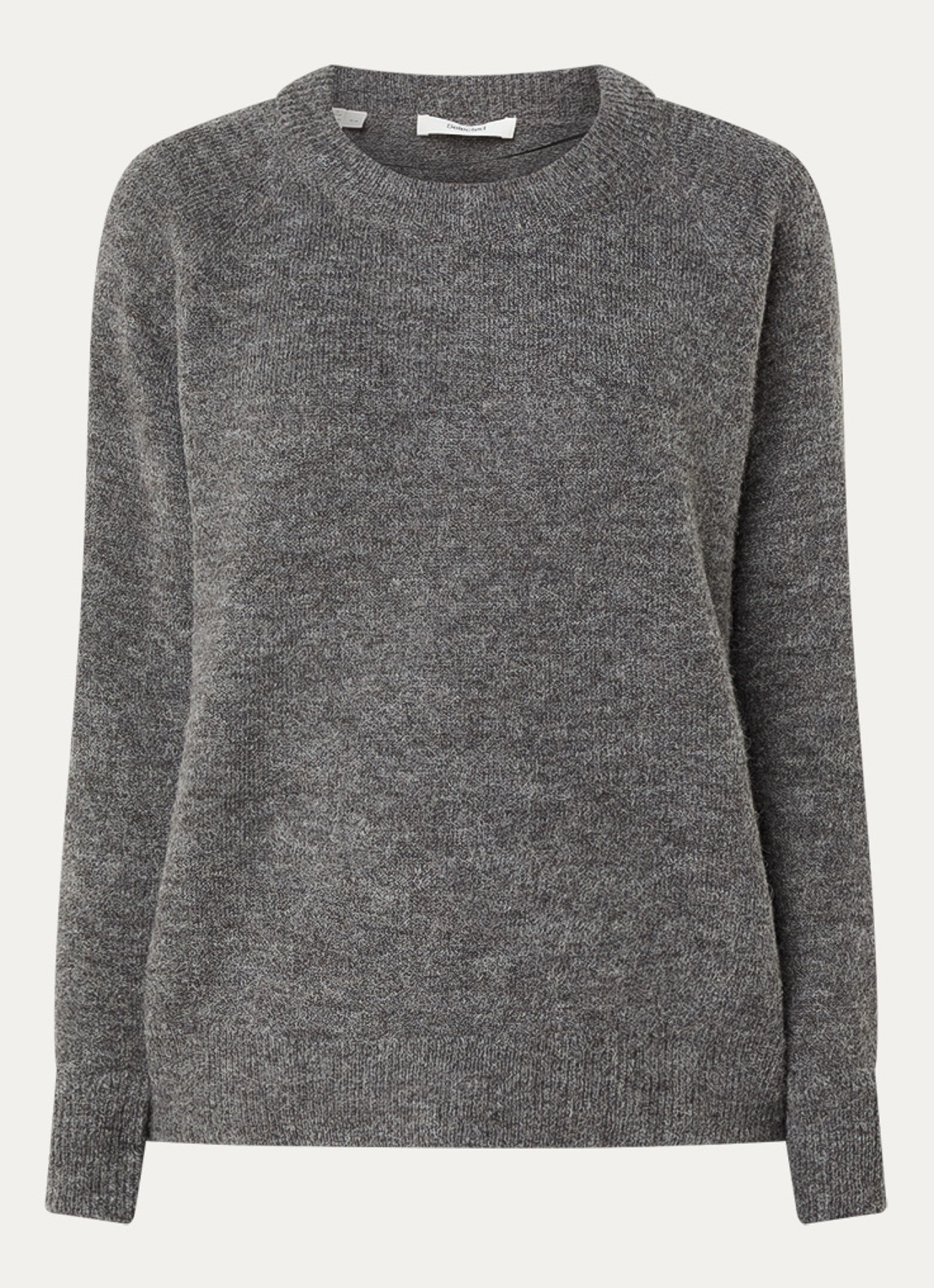Selected Lulu fijngebreide pullover in wolblend - voorkant 2 grijs