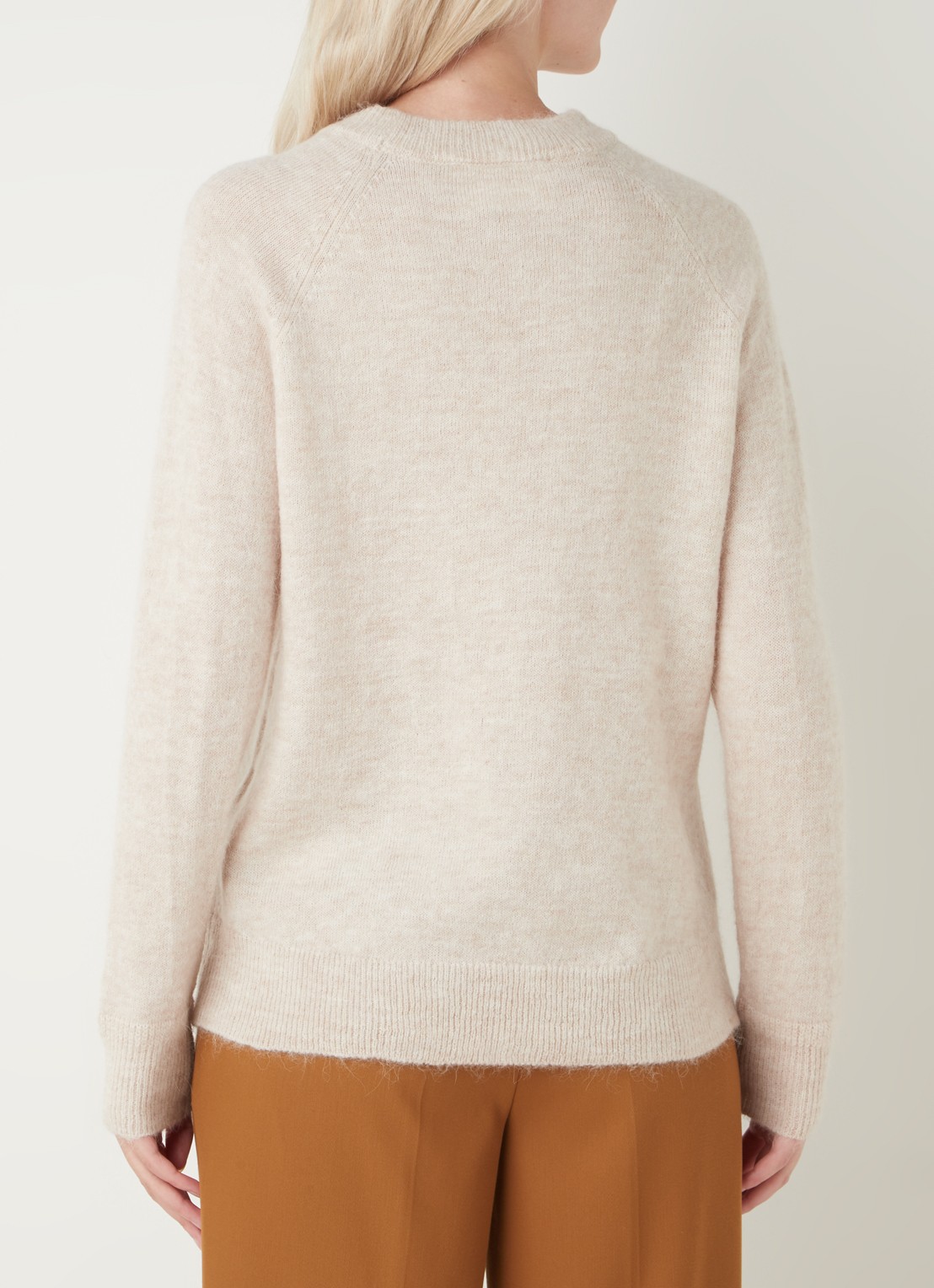 Selected Lulu fijngebreide pullover in wolblend - achterkant 6 beige