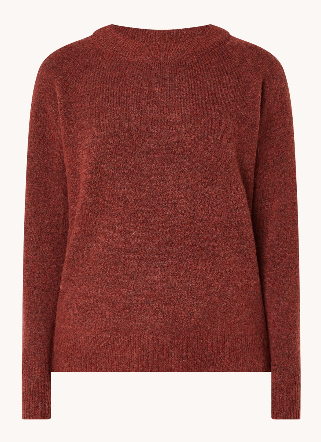 Selected Lulu fijngebreide pullover in wolblend - voorkant 3 donkeroranje