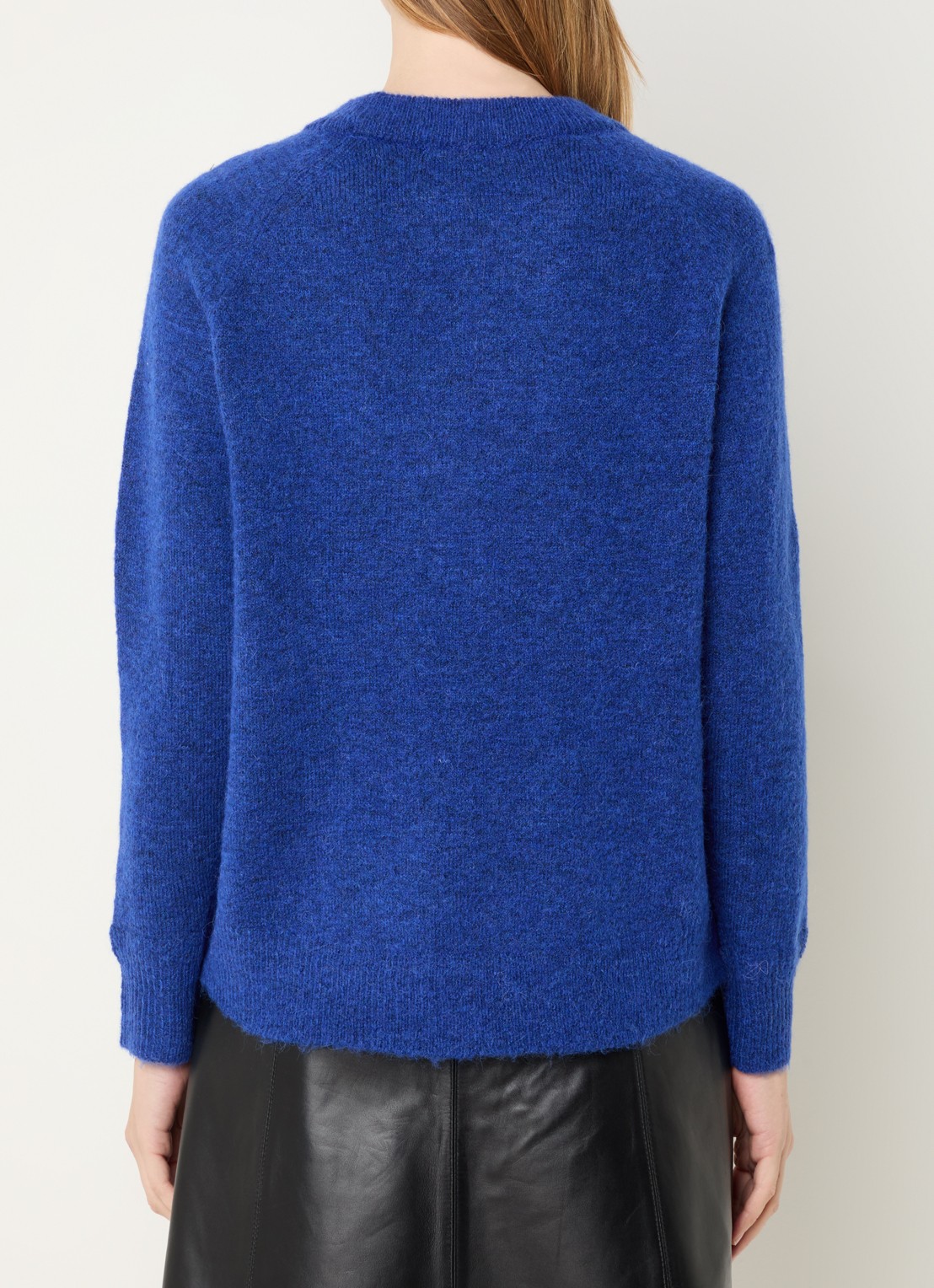 Selected Lulu fijngebreide pullover in wolblend - achterkant 3 kobaltblauw