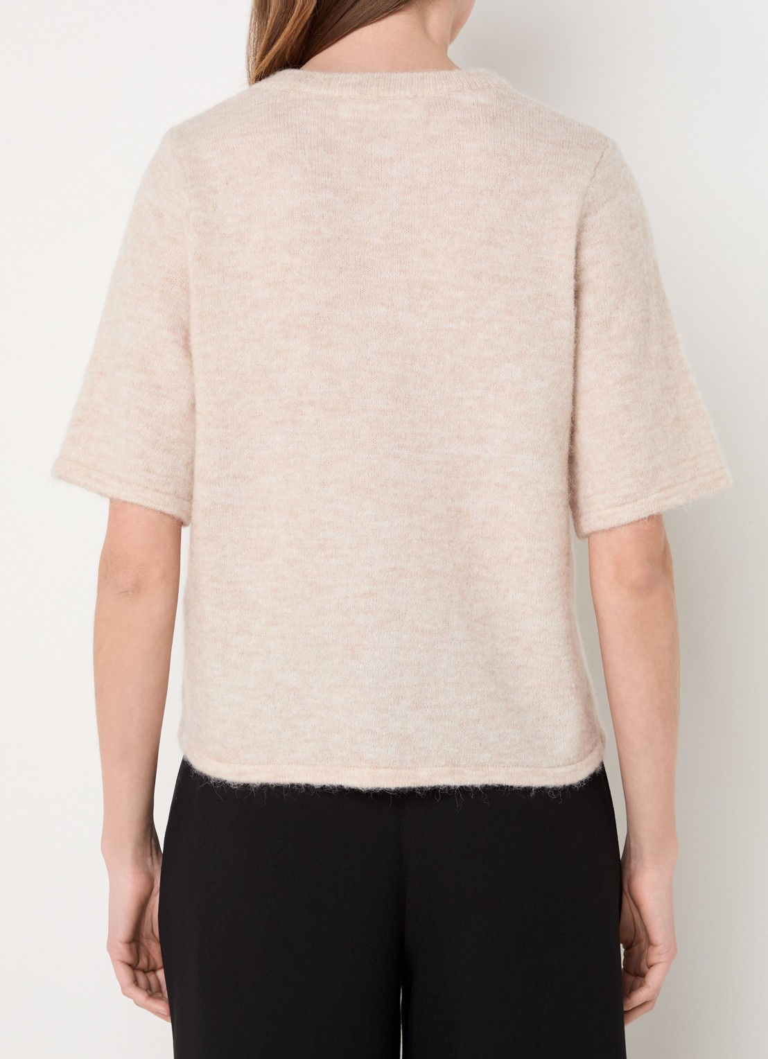 Selected Lulu grofgebreid vest in alpaca wolblend - achterkant zand