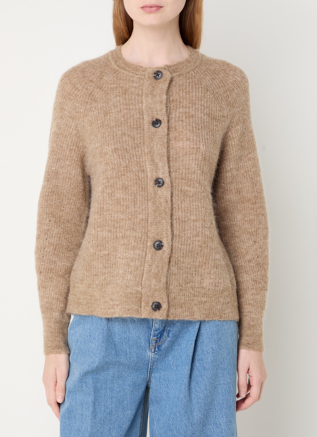 Selected Lulu grofgebreid vest in alpaca wolblend - detail 3 camel