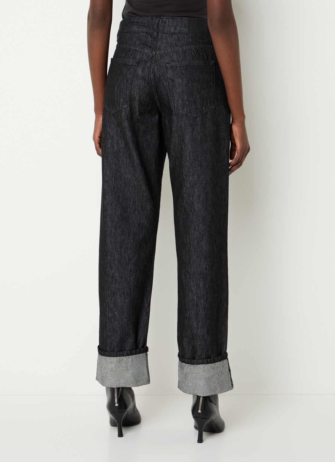 Selected Lyra high waist straight leg jeans met donkere wassing - achterkant 3 indigo