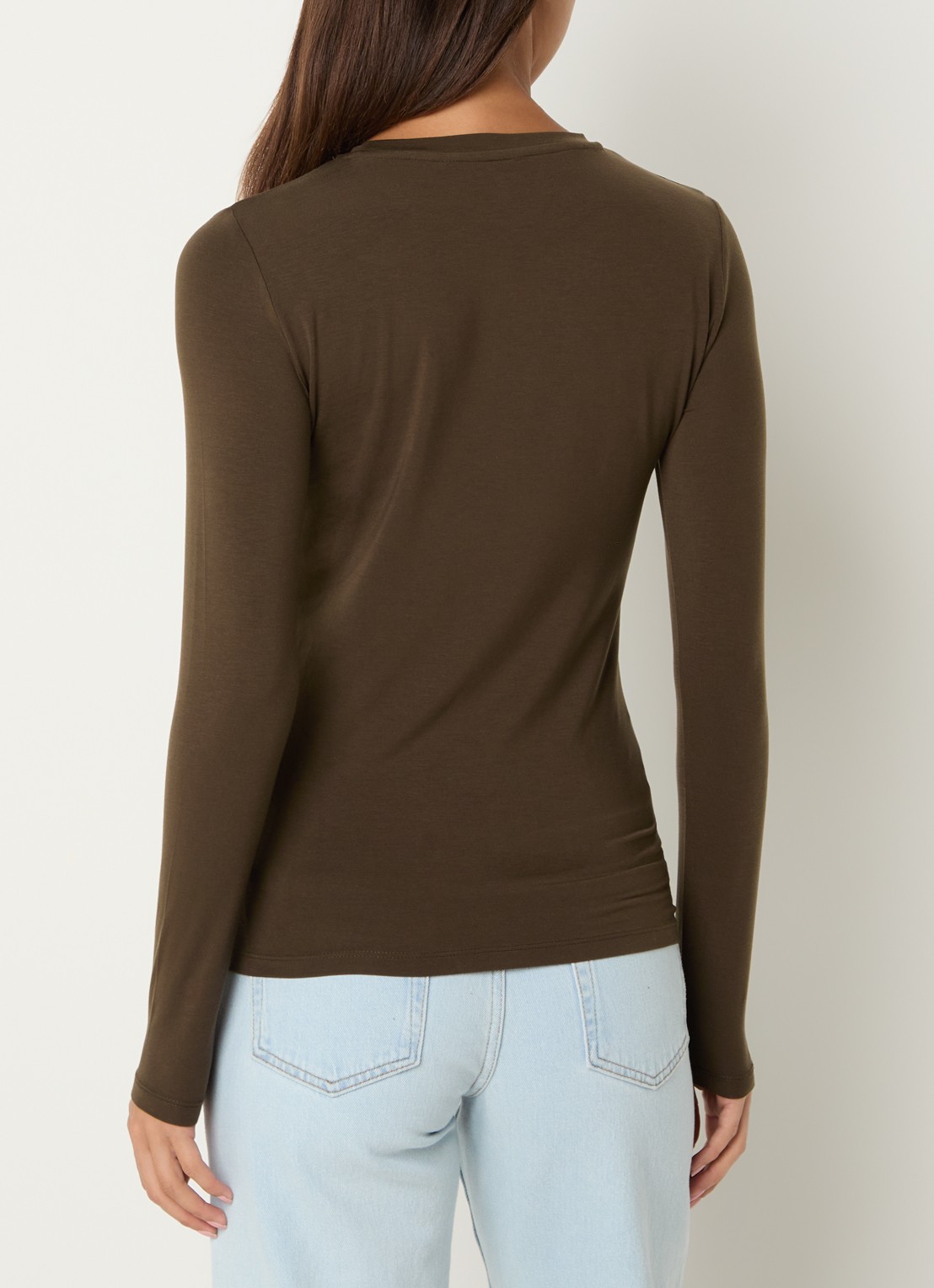 Selected Manja longsleeve met ronde hals - achterkant 2 bruin