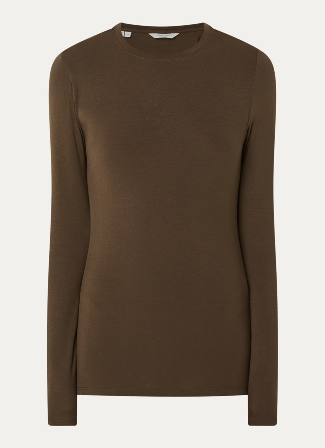 Selected Manja longsleeve met ronde hals - voorkant 3 bruin