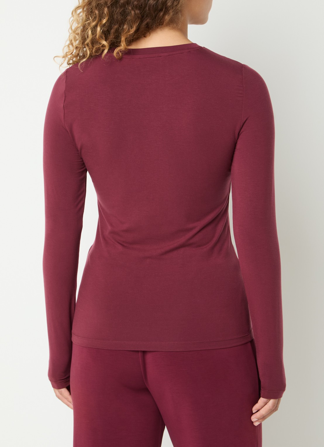 Selected Manja trui met ronde hals - achterkant 4 bordeauxrood