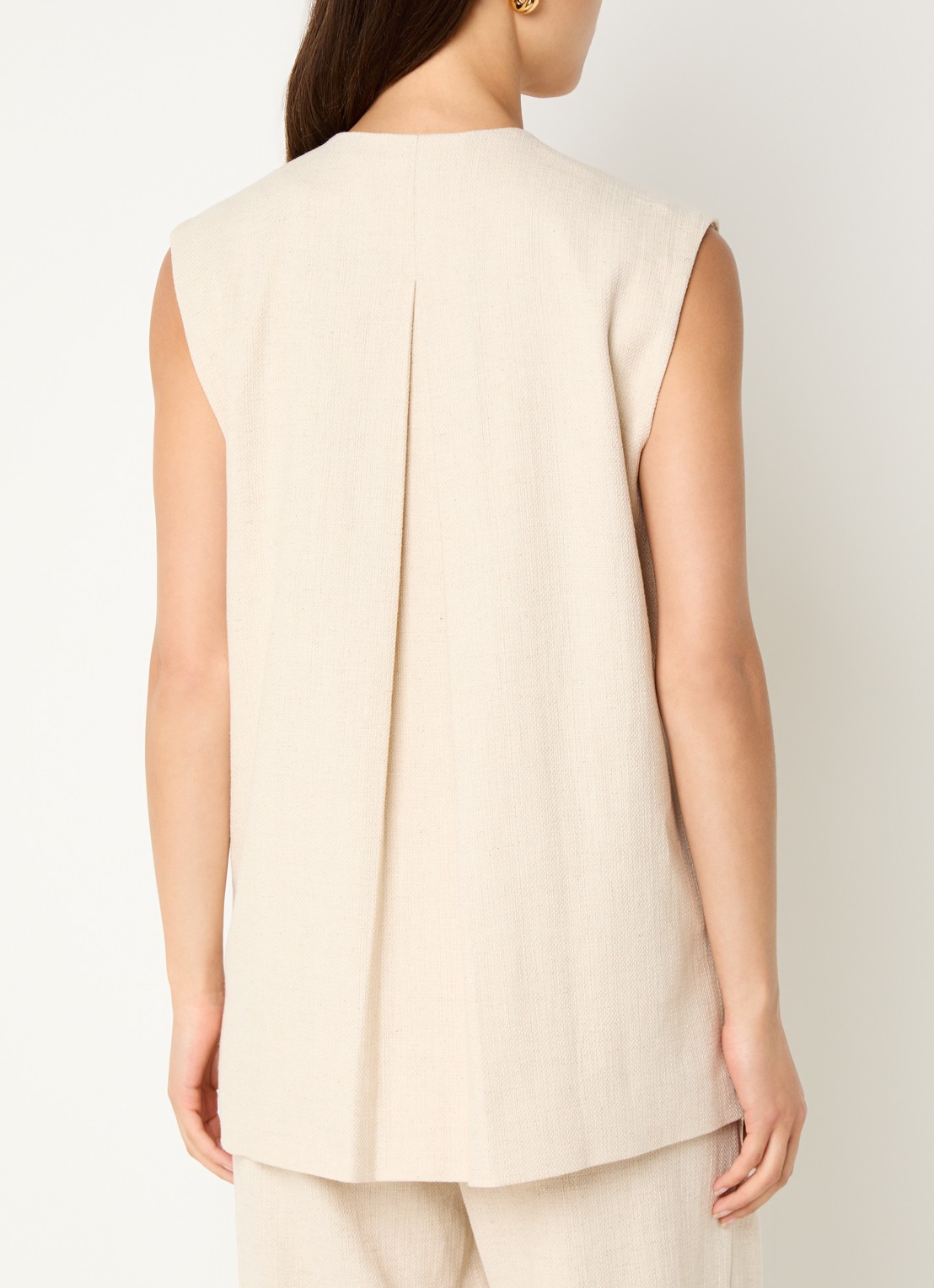 Selected Mara gilet in linnenblend - achterkant 3 beige
