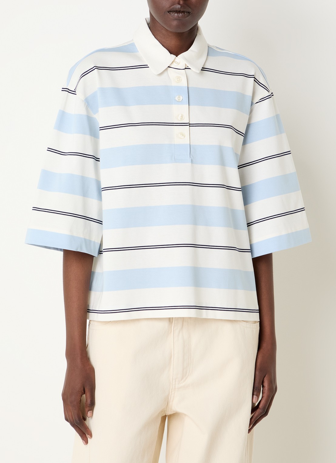 Selected Mellie top met polokraag - detail 3 beige