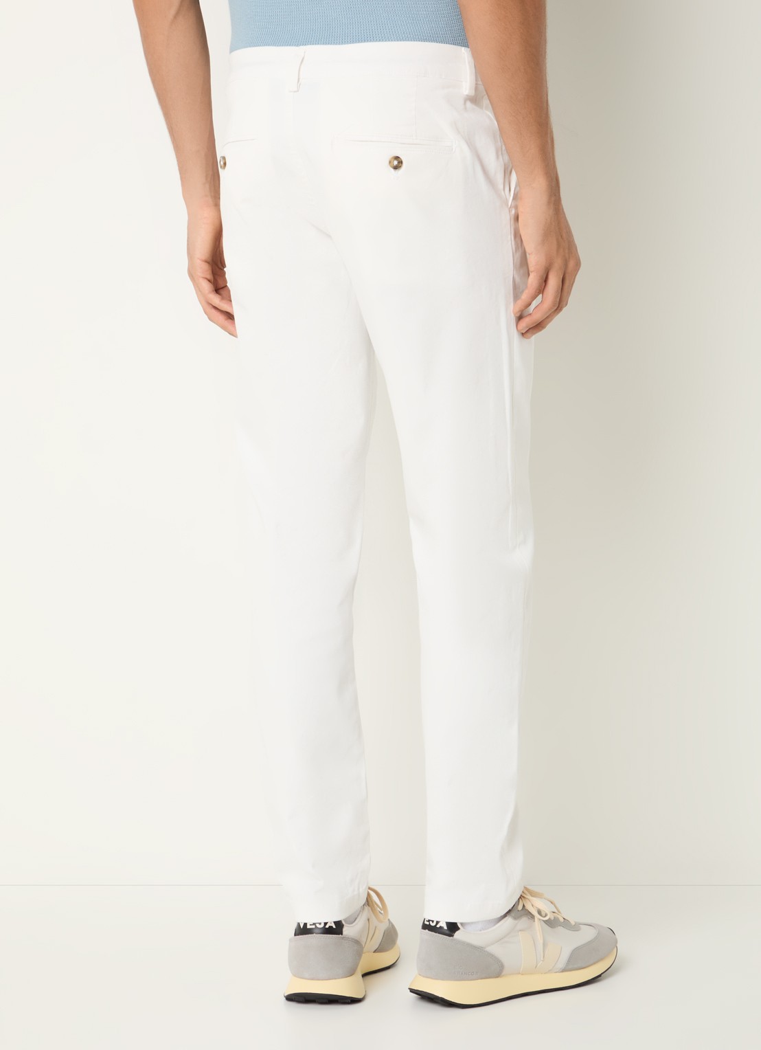 Selected Miles slim fit chino met steekzakken - achterkant gebroken wit