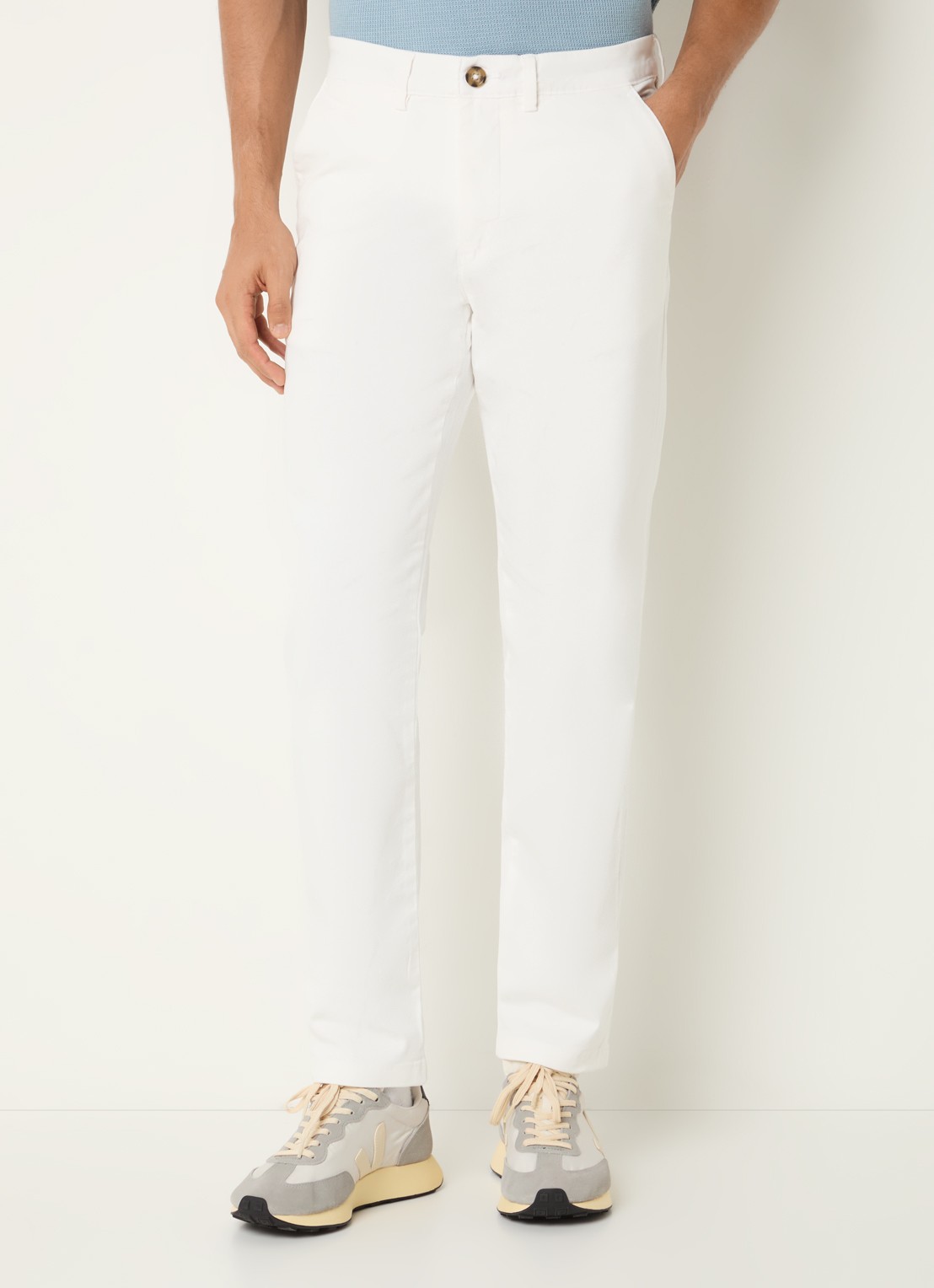 Selected Miles slim fit chino met steekzakken - detail 4 gebroken wit