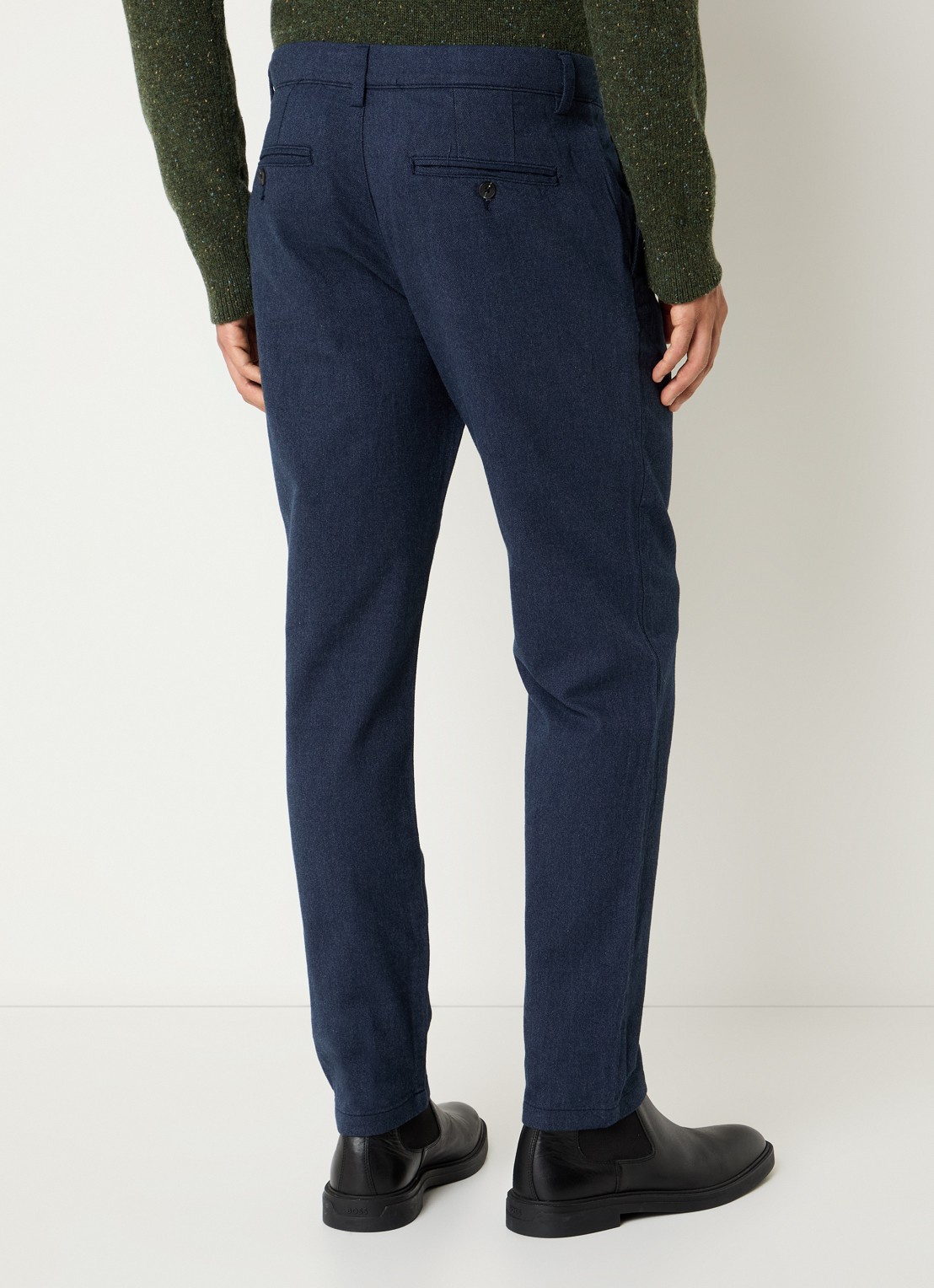 Selected Miles slim fit chino met steekzakken - achterkant 3 beige