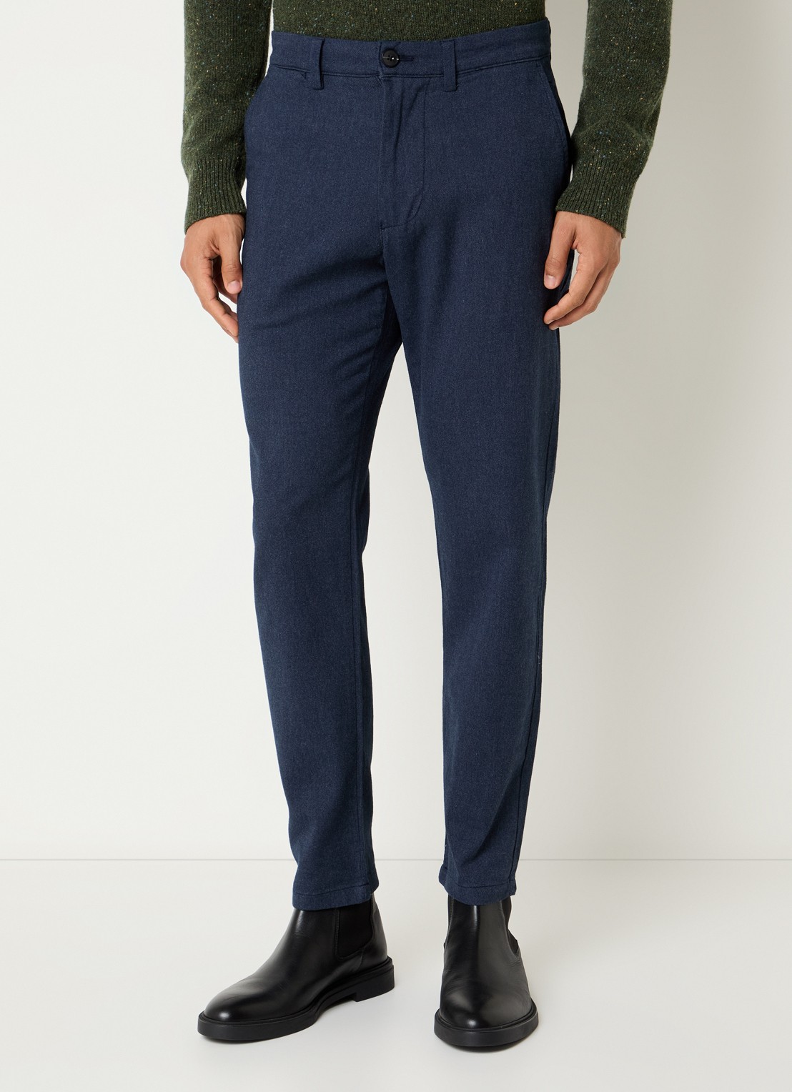 Selected Miles slim fit chino met steekzakken - detail beige