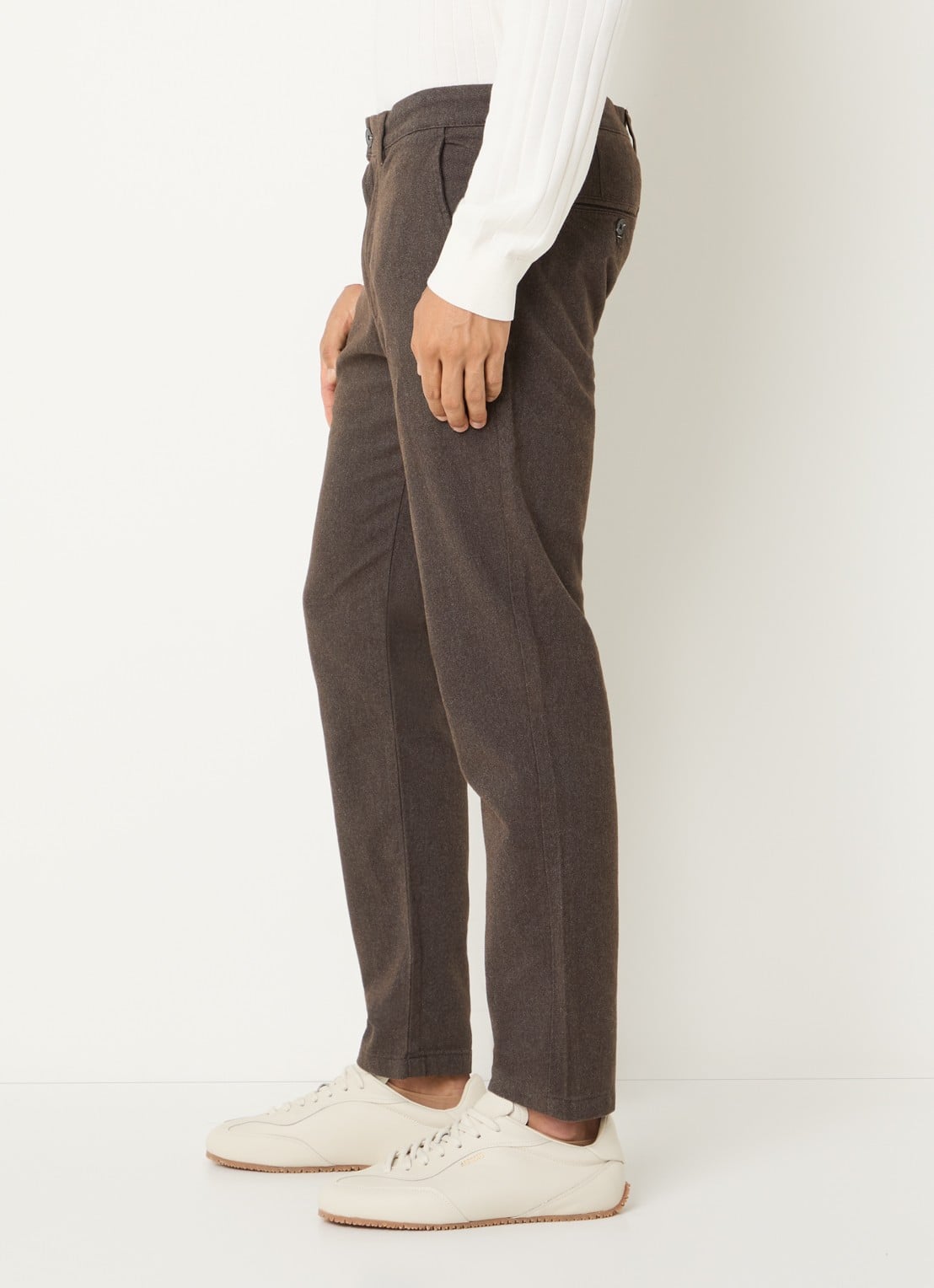 Selected Miles slim fit chino met steekzakken - detail 2 bruin