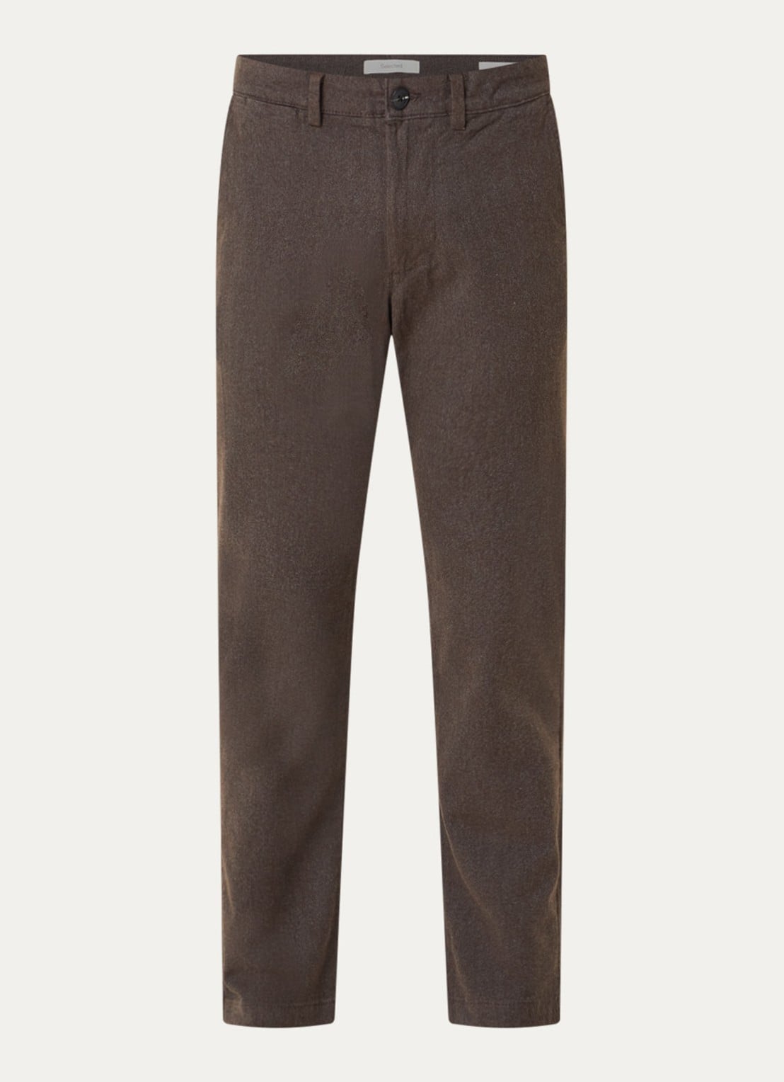Selected Miles slim fit chino met steekzakken - voorkant 3 bruin