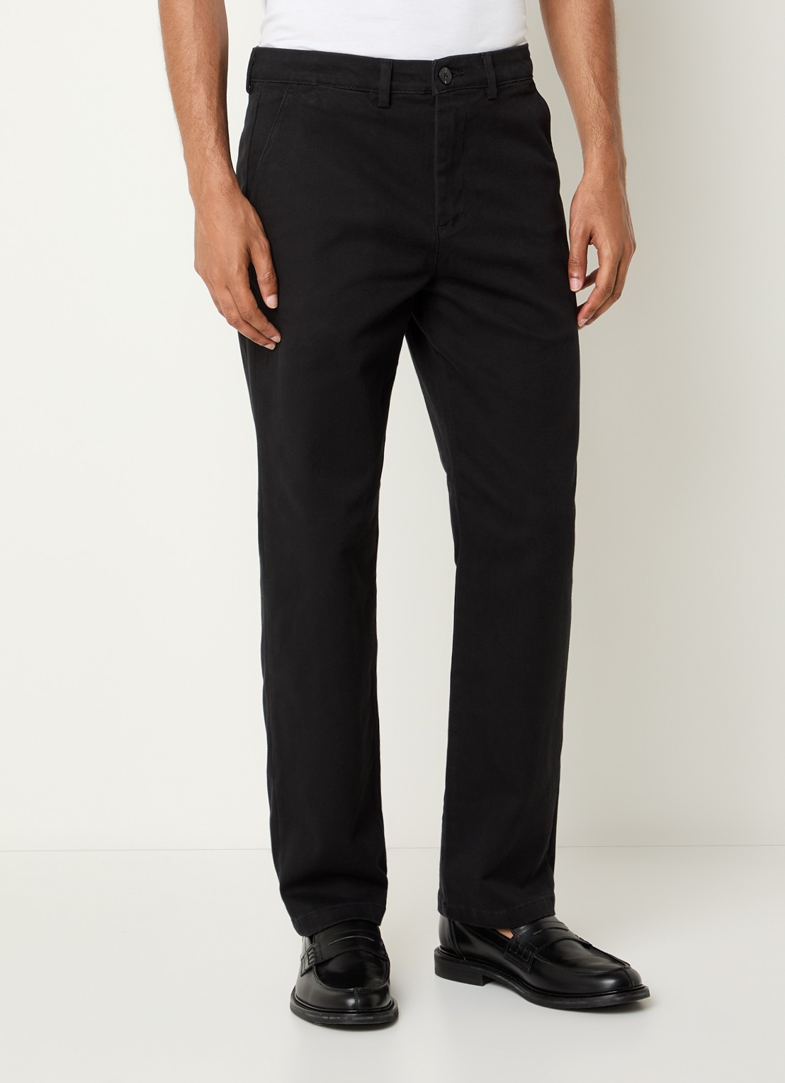 Selected Miles straight leg chino met steekzakken - detail zwart