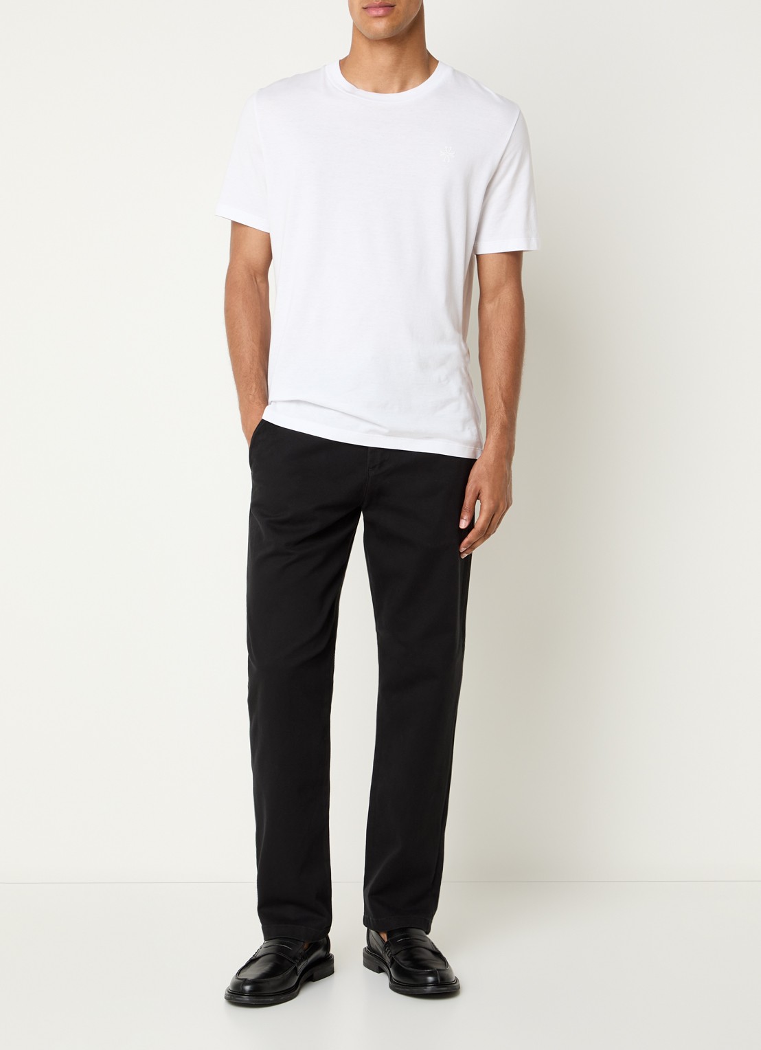 Selected Miles straight leg chino met steekzakken - voorkant 5 zwart