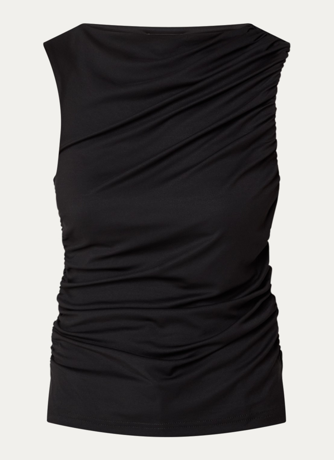 Selected Mira top met boothals - voorkant zwart