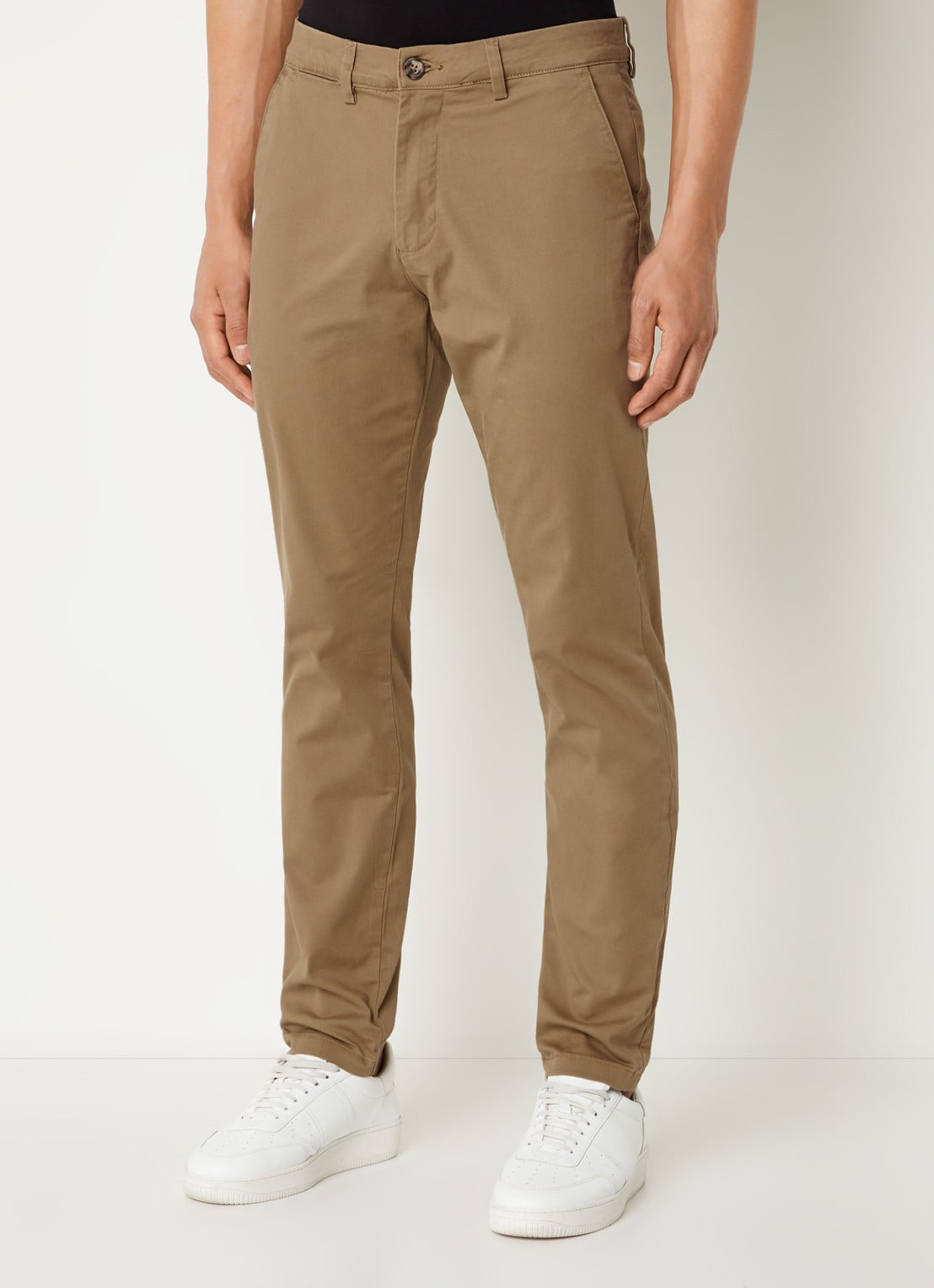 Selected New Miles slim fit chino met steekzakken - detail 4 khaki