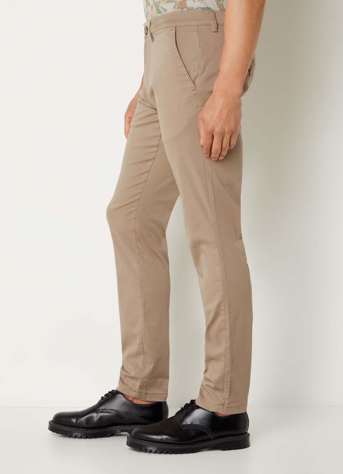 Selected New Miles slim fit chino met steekzakken - detail 5 donkerbeige
