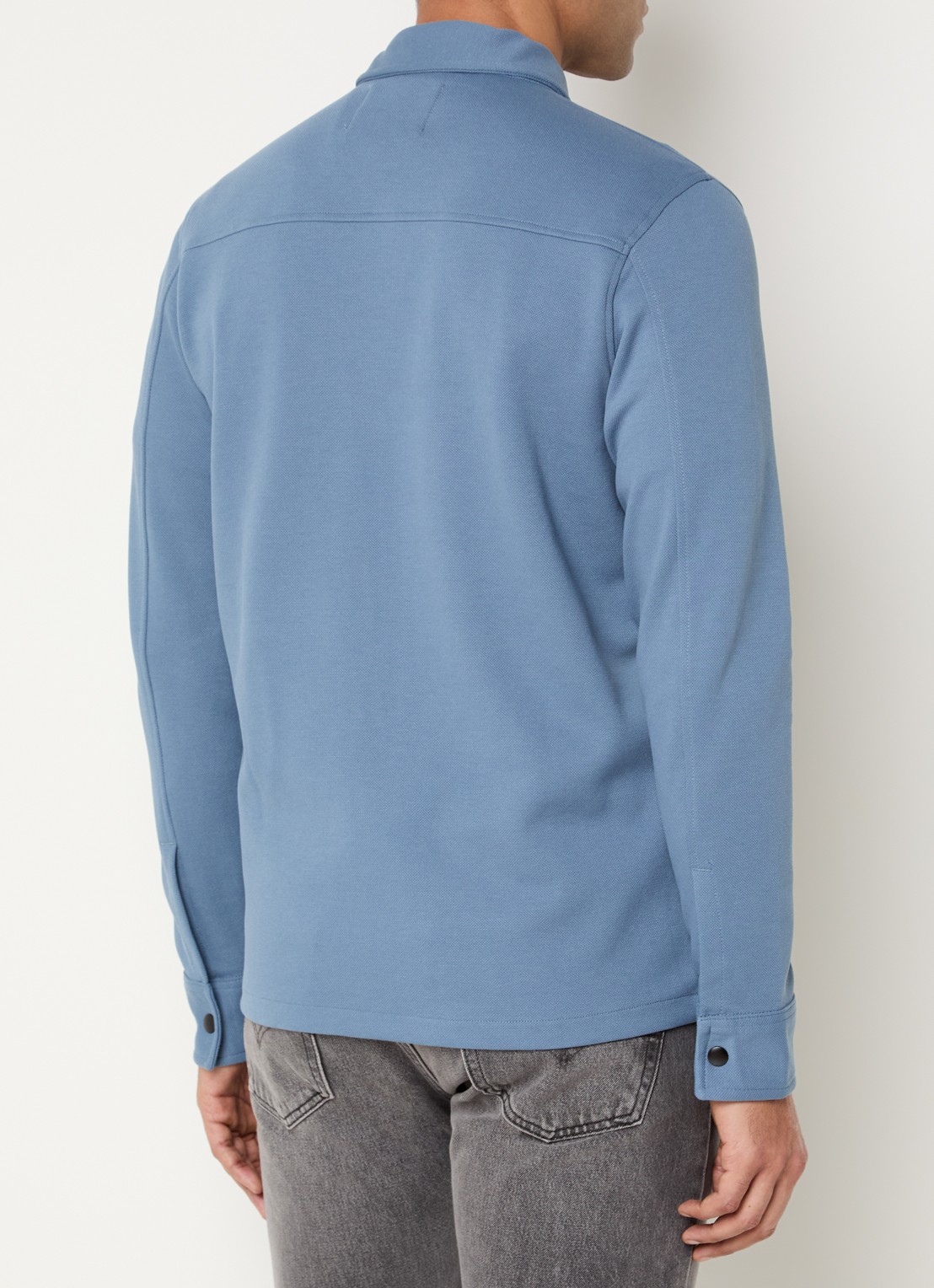 Selected Noos overshirt met borstzakken - achterkant blauw