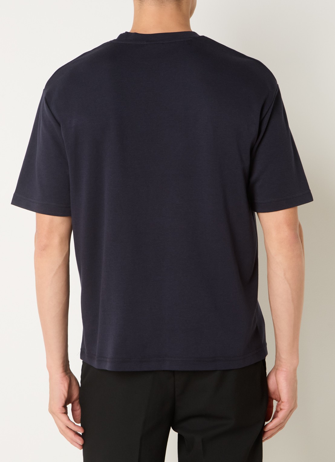 Selected Oscar T-shirt met stretch - achterkant 4 donkerblauw