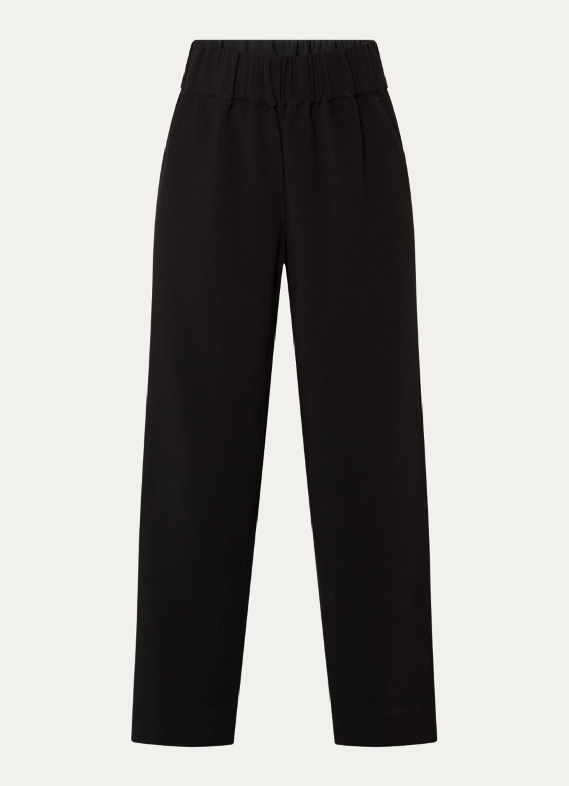 Selected Patricia mid waist wide fit pantalon met steekzakken - voorkant zwart