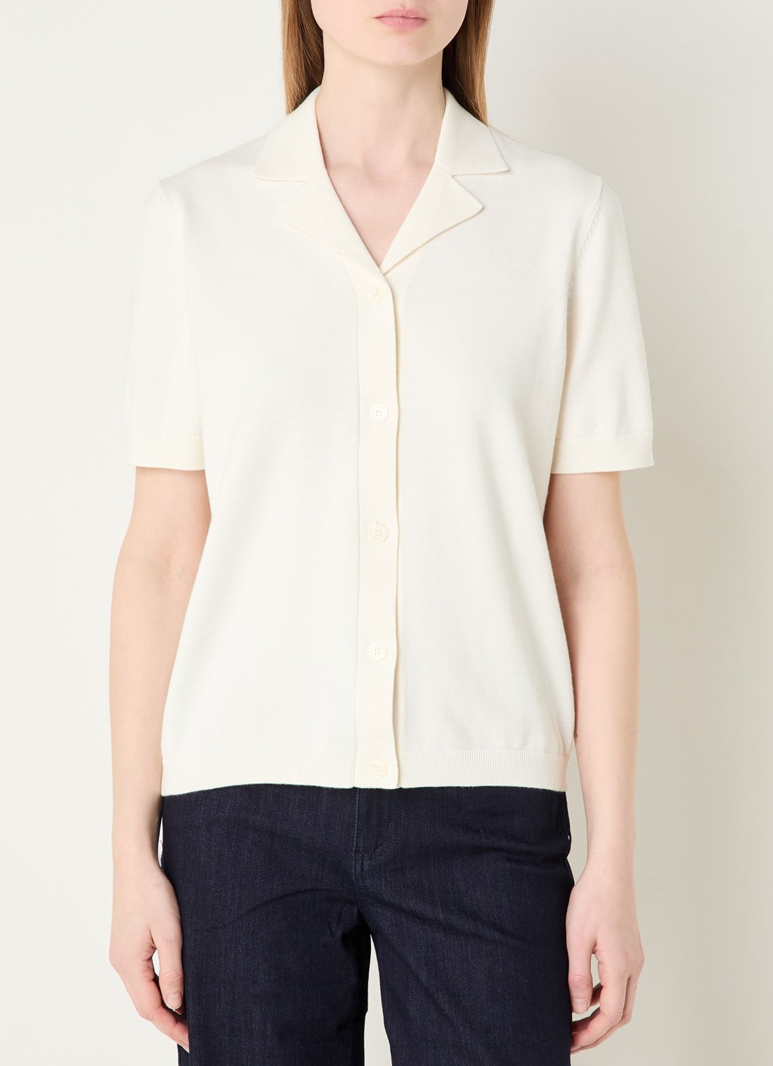 Selected Polo met backprint - achterkant 2 gebroken wit