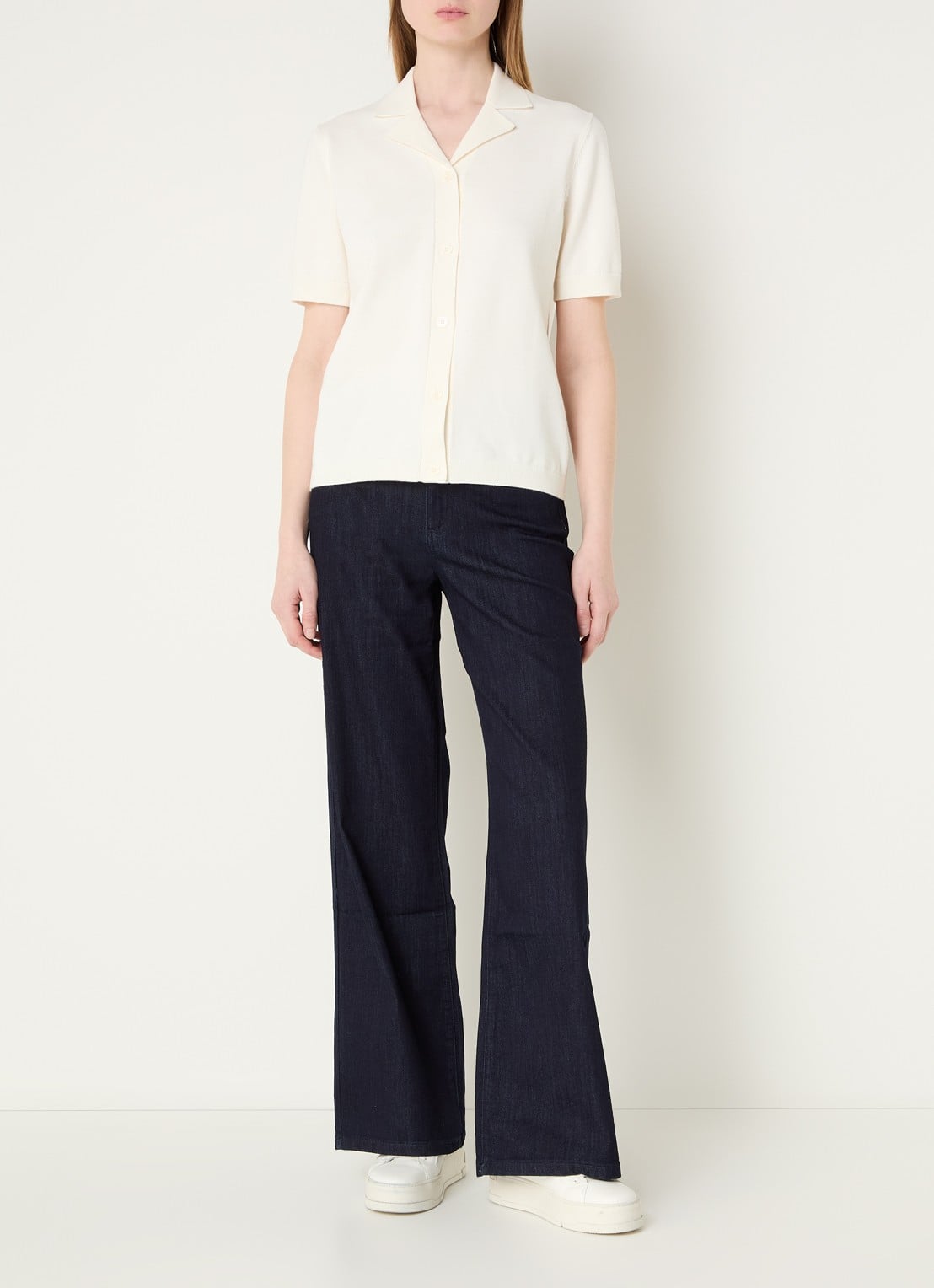 Selected Polo met backprint - voorkant 4 gebroken wit