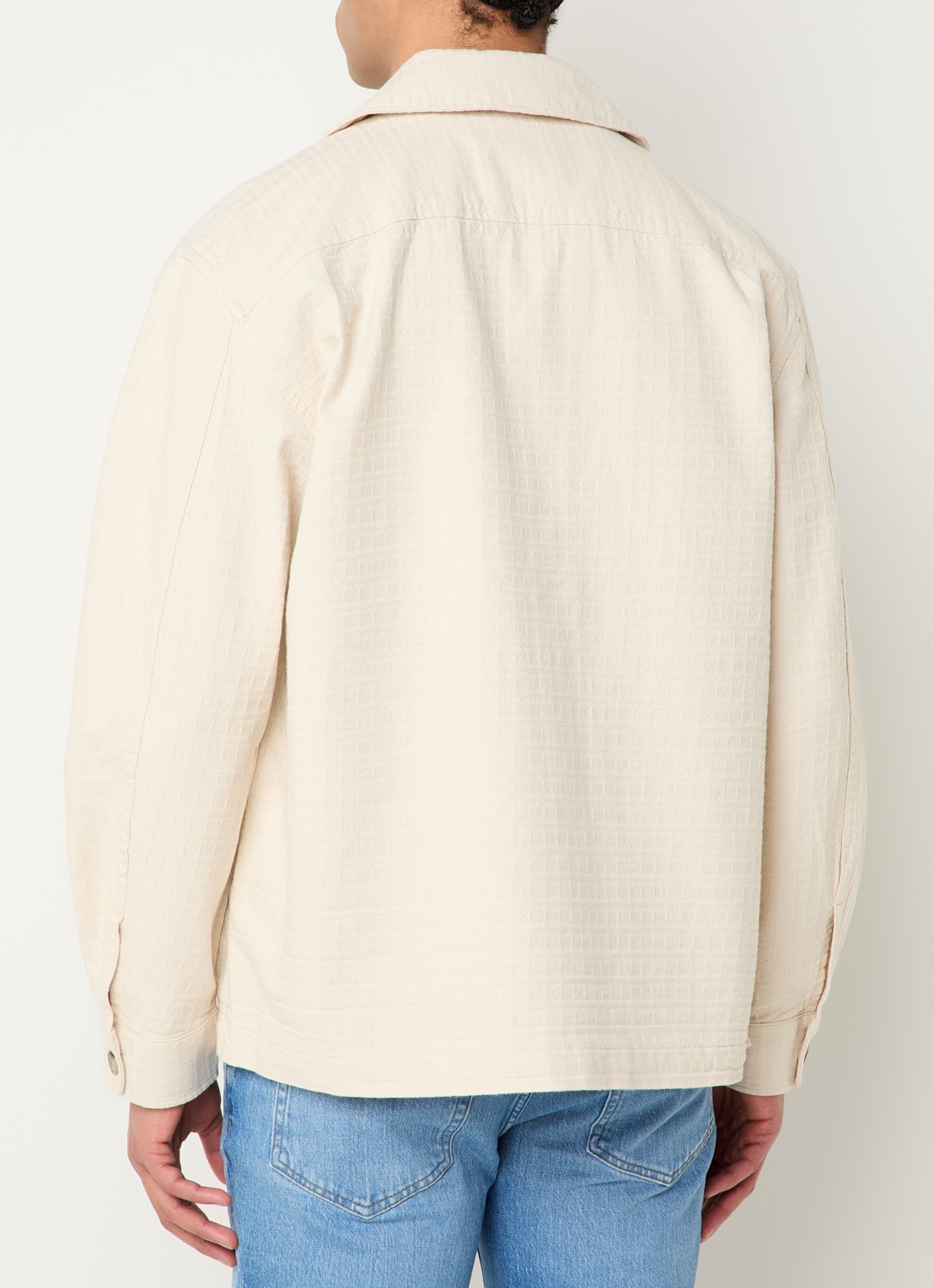 Selected Ray regular fit overshirt met borstzak - achterkant creme